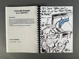 drawing of a book with a drawing of a woman in a kitchen