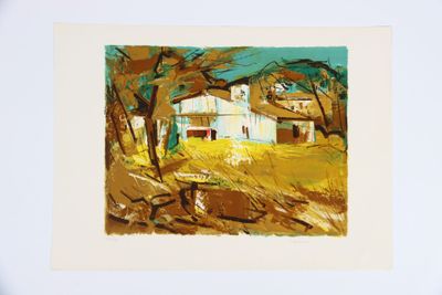 Gaston LARRIEU (1908-1983) Ferme landaise