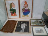 trois tableaux représentant Blanche-Neige et les sept nains