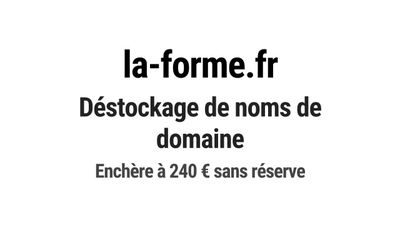 Nom de domaine la-forme.fr. Catégorie: Sport et fitness.