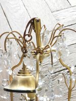 LUSTRE CAGE à six bras de lumière en métal doré et pendeloqu… (photo 2)