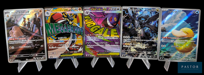 de nombreuses cartes Pokémon exposées sur un fond noir