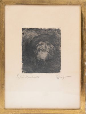 portrait d'un homme barbu coiffé d'un chapeau, par [nom de l'artiste]