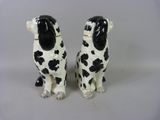 pair of black and white dog salt and pepper shakers