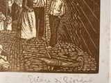 a picture of a drawing of a street scene with people