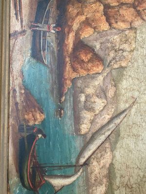 Ecole XIXe Vue de la méditerrané (Sicile? ) PAIRE d'huiles s…