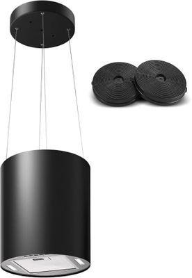 a close up of a light fixture with two black lamps