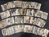 de nombreuses cartes postales anciennes sur un fond noir