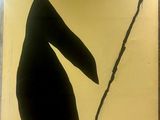 a picture of a painting of a bird on a branch