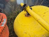 two yellow and red fire hydrants sitting next to each other