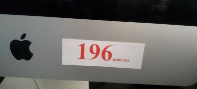 an image of a close up of a computer monitor with a sticker on it