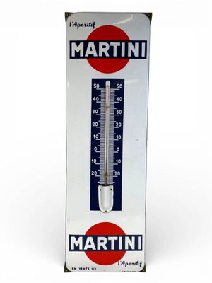 MARTINI : Plaque émaillée-thermomètre à oreilles pour l'apér… - Photo 1