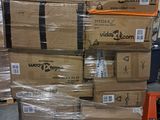 many boxes stacked on top of each other in a warehouse