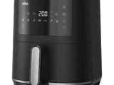 a close up of an air fryer on a white background