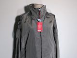an image of a gray jacket on a mannequin stand