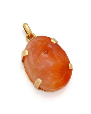 an image of a carneline pendant on a white background