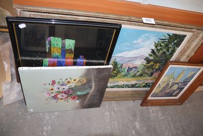une photo d'une photo d'un tableau sur le mur