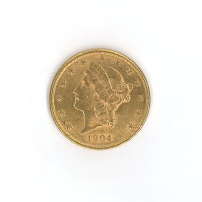 an image of a gold coin on a white surface