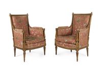 SUITE DE QUATRE FAUTEUILS ET DEUX BERGÈRES EN HÊTRE MOULURÉ … (photo 2)