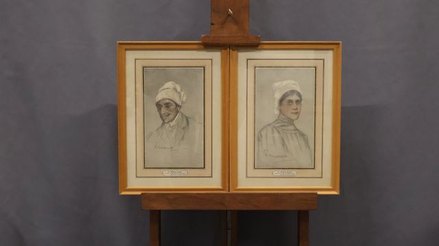 Fernand MAILLAUD (1861-1948) « en pendant, deux estampes signées ...