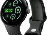 a black smart watch with a green display on the face