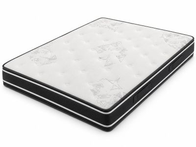 a close up of a mattress on a white surface