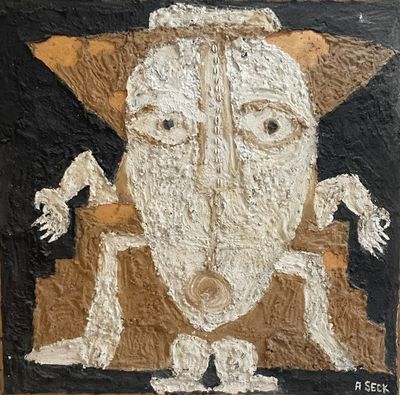 une image d'un tableau représentant un homme avec un chapeau sur la tête