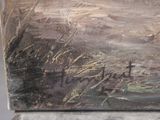 a picture of a painting of a boat in the water