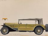 dessin représentant une voiture jaune avec un toit noir et une capote blanche
