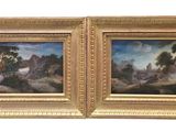 deux tableaux représentant un couple dans un décor boisé