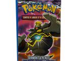 a close up of a box of pokemon trading cards on a white background