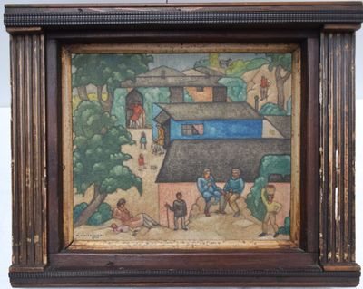 a picture of a painting on the wall of a house