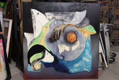 LABAT "Composition abstraite" huile sur toile signée en bas …