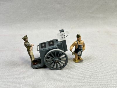 Lot de soldats en plomb peint comprenant cuisine roulante et…
