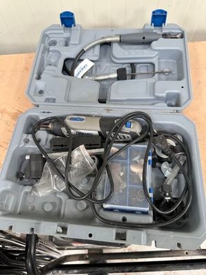 a tool kit in a plastic case on a table