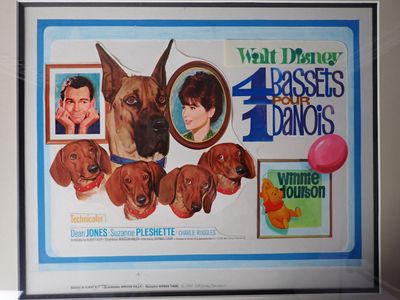 Maquette originale pour l'affiche du film Walt Disney "4 Bas…