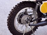 a motorcycle that is parked on the side of the road