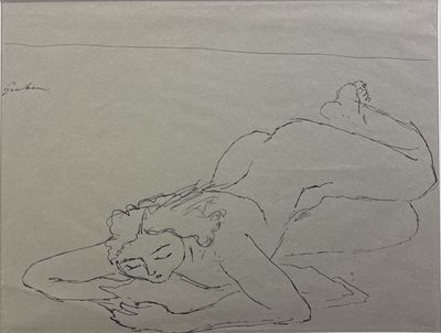dessin représentant un homme et une femme allongés par terre