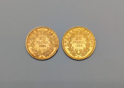 deux pièces d'or, dont l'une est un souverain et l'autre un souverain