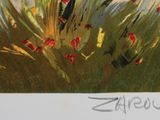 a picture of a painting of a bird in the grass