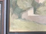 a picture of a painting hanging on a wall next to a picture of a tree