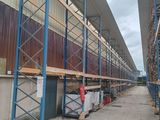 a long row of scaffolding on the side of a building