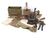 many old tools that are sitting on a white surface