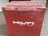 a red box that is sitting on the floor