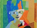 an image of a painting of a person with a hat on
