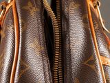 louis vuitton monograme leather shoulder bag with gold hardware