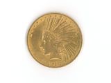 a gold coin with an indian head on it