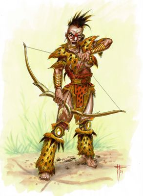 an image of a drawing of a man with a bow and arrow