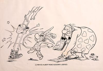 dessin humoristique représentant un homme et une femme jouant avec un chien