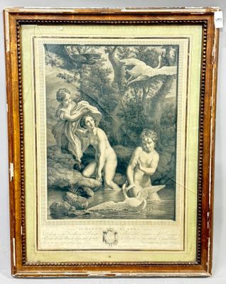 une vieille photo représentant un couple de nus dans un décor boisé